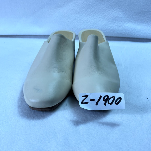 Nisolo Shoes Womens 8.5 Leather All-Day Heeled Mule in Bone - Picture 10 of 10